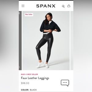 Spanx Faux Leather Leggings Medium Tall